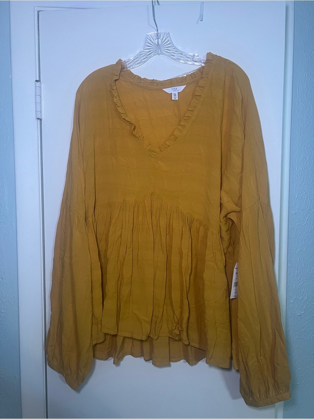 Time and Tru Ruffle Edge Peasant Shirt